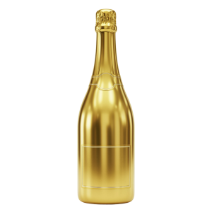 Champagne Golden Bottle Png 25