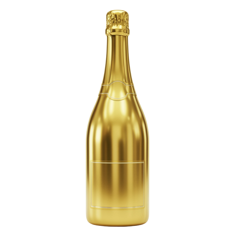 Champagne Golden Bottle Png 25