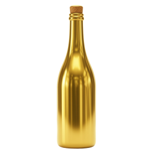 Champagne Golden Bottle Png 26