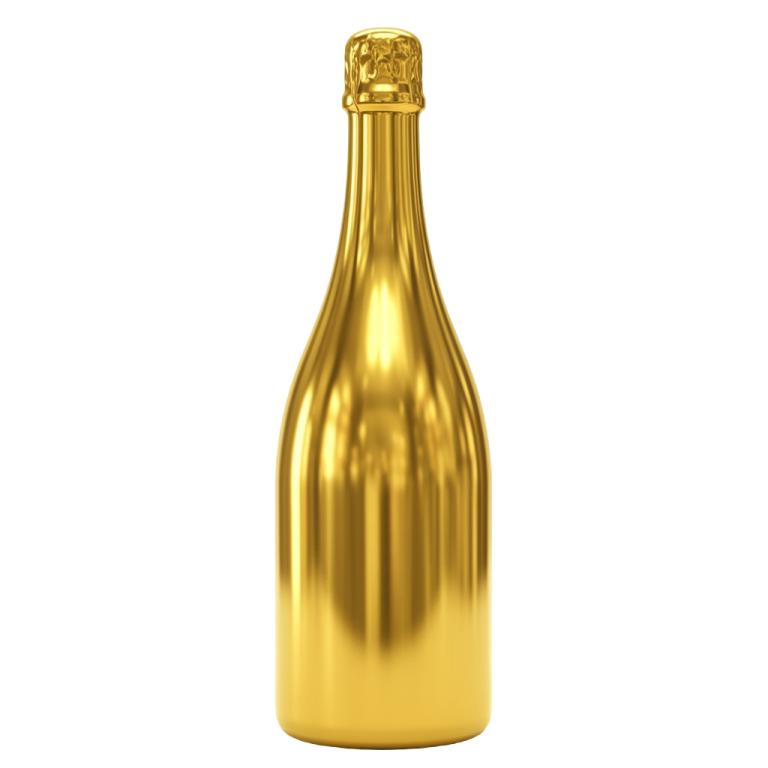 Champagne Golden Bottle Png 27