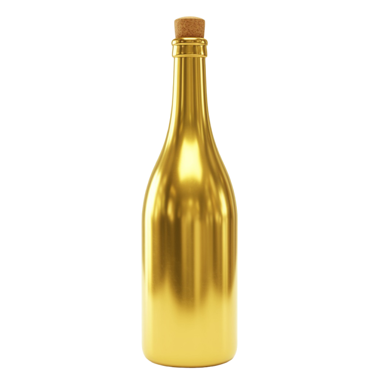 Champagne Golden Bottle Png 28