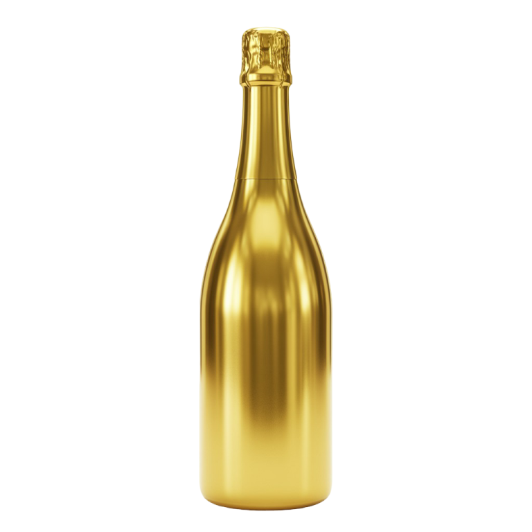 Champagne Golden Bottle Png 29