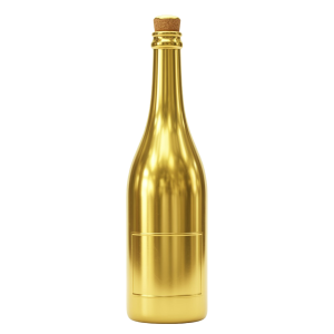 Champagne Golden Bottle Png 3