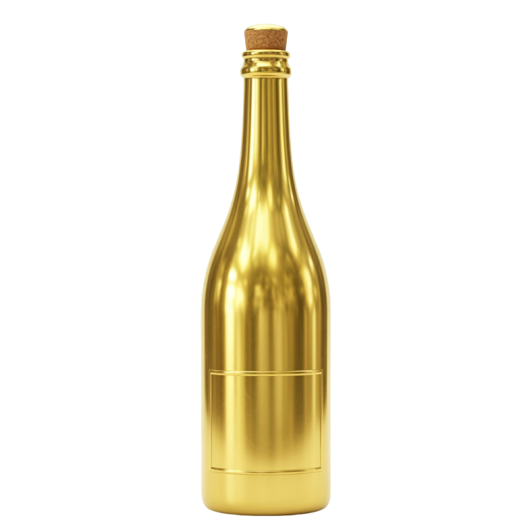 Champagne Golden Bottle PNG