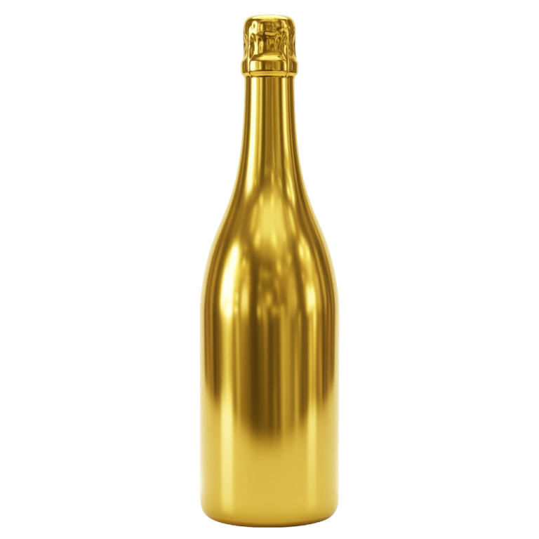 Champagne Golden Bottle Png 4