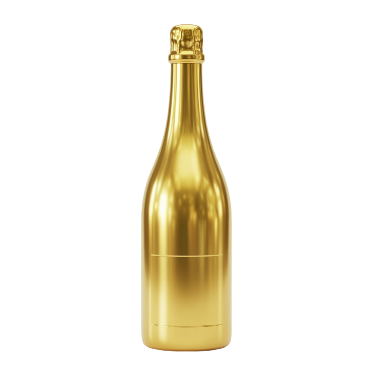 Champagne Golden Bottle Png 5