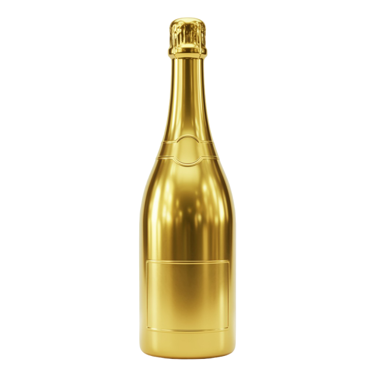 Champagne Golden Bottle Png 6