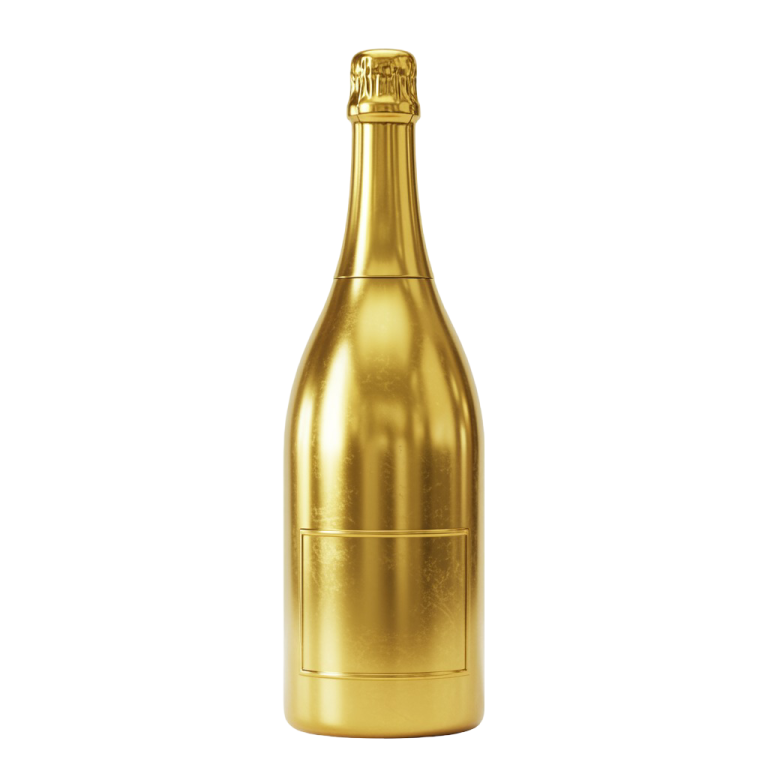 Champagne Golden Bottle Png 7