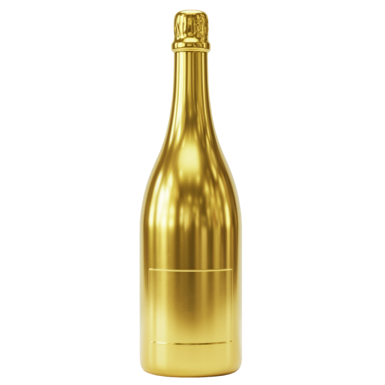 Champagne Golden Bottle Png 9