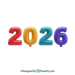 Colorful 2026 PNG
