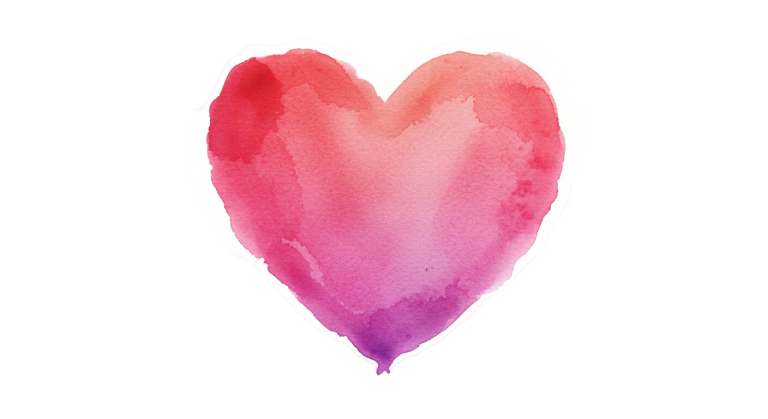 Water Color Heart Png
