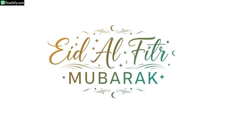 Eid Al Fitr Mubarak Calligraphy isolated on transparent background (1)