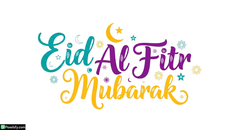 Eid Al Fitr Mubarak Calligraphy isolated on transparent background (10)