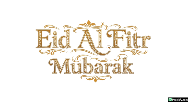 Eid Al Fitr Mubarak Calligraphy isolated on transparent background (109)