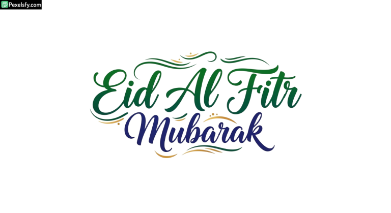 Eid Al Fitr Mubarak Calligraphy isolated on transparent background (112)