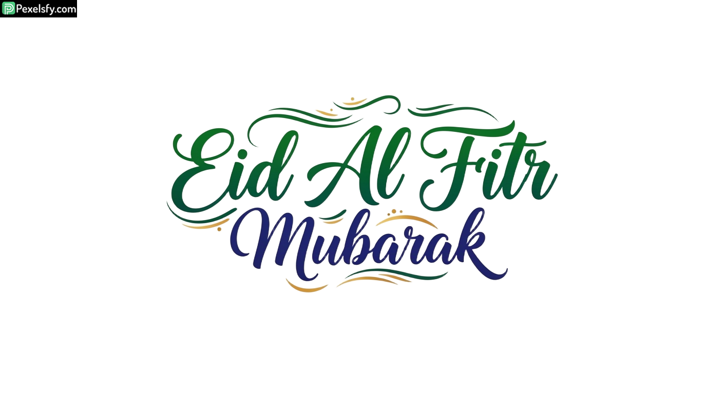 Eid Al Fitr Mubarak Calligraphy isolated on transparent background (112)