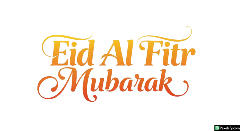 Eid Al Fitr Mubarak Calligraphy isolated on transparent background (115)
