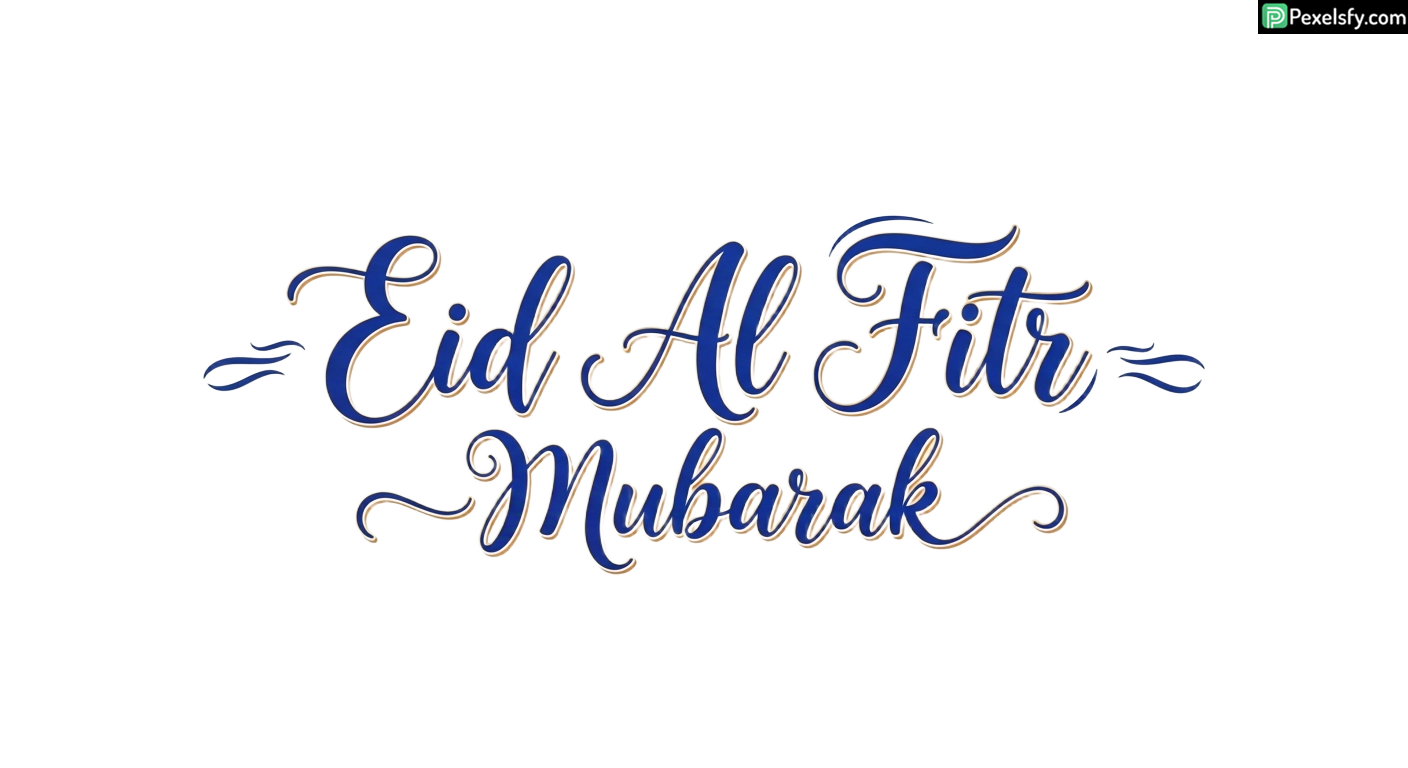 Eid Al Fitr Mubarak Calligraphy isolated on transparent background (116)