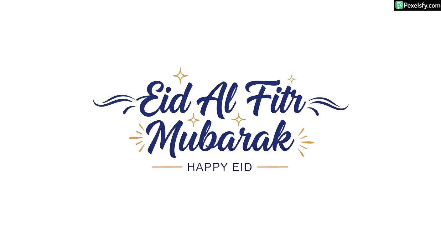 Eid Al Fitr Mubarak Calligraphy isolated on transparent background (117)