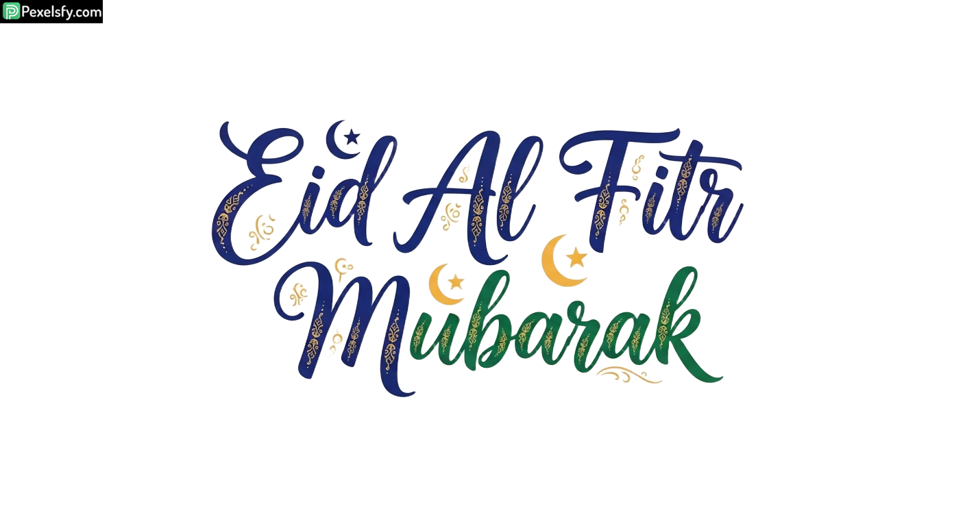 Eid Al Fitr Mubarak Calligraphy isolated on transparent background (118)