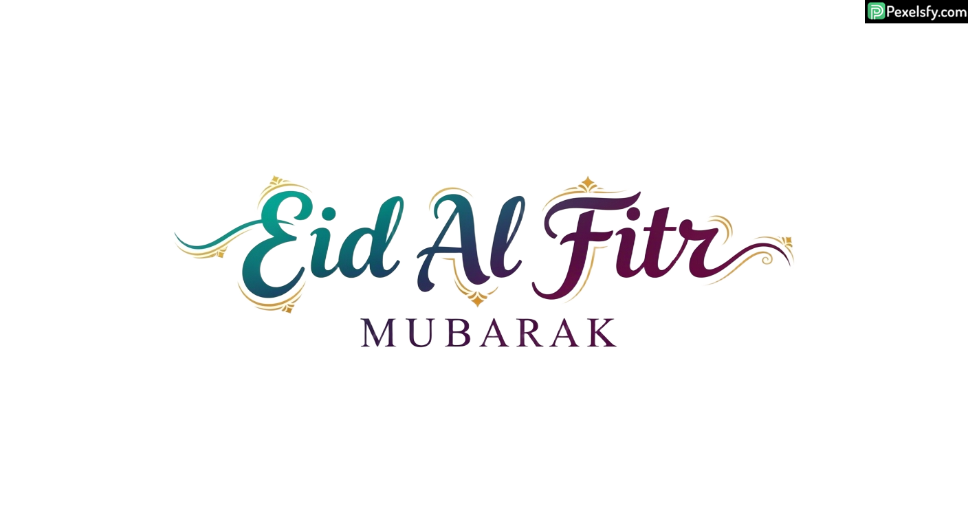 Eid Al Fitr Mubarak Calligraphy isolated on transparent background (119)