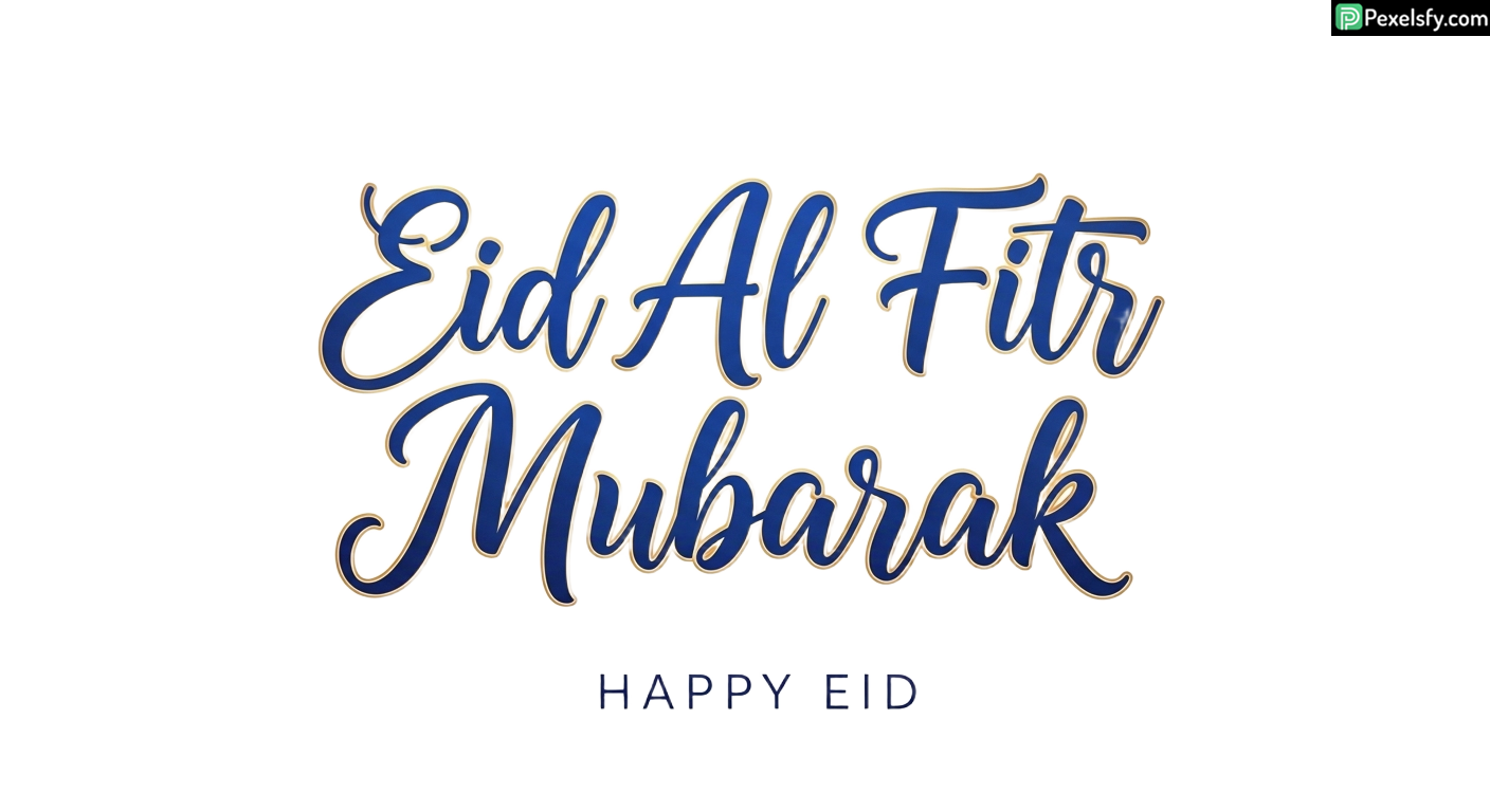 Eid Al Fitr Mubarak Calligraphy isolated on transparent background (123)
