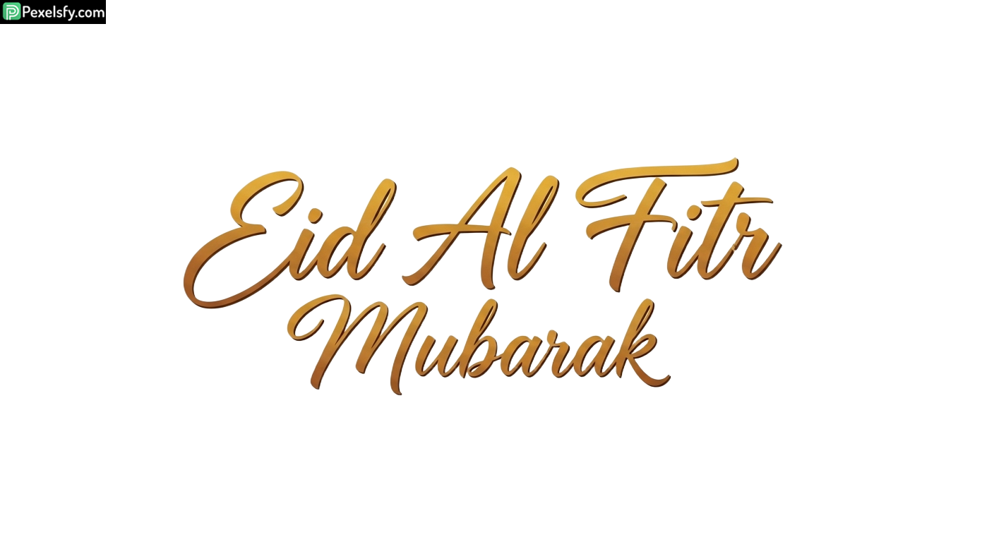Eid Al Fitr Mubarak Calligraphy isolated on transparent background (124)