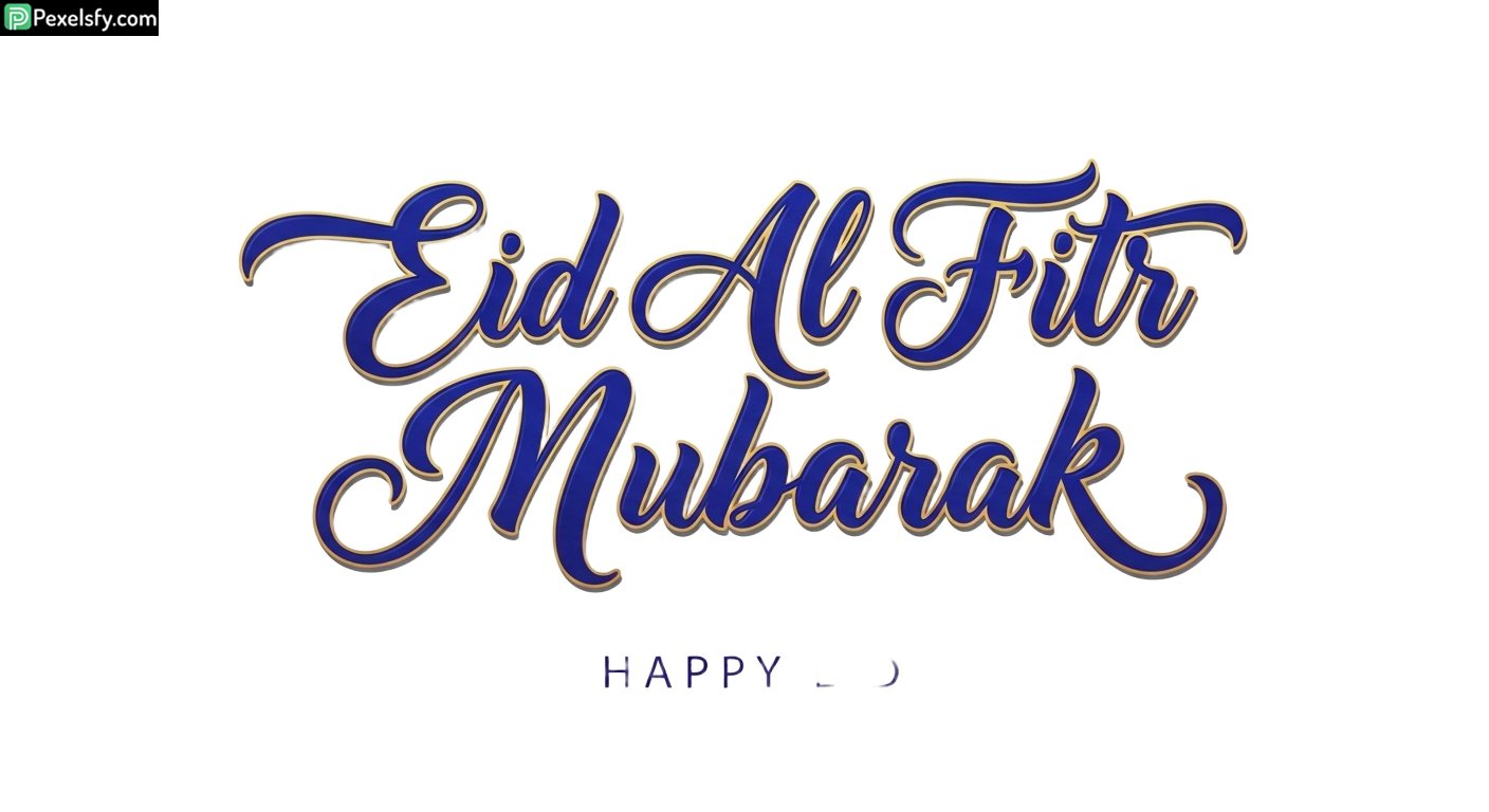 Eid Al Fitr Mubarak Calligraphy isolated on transparent background (127)