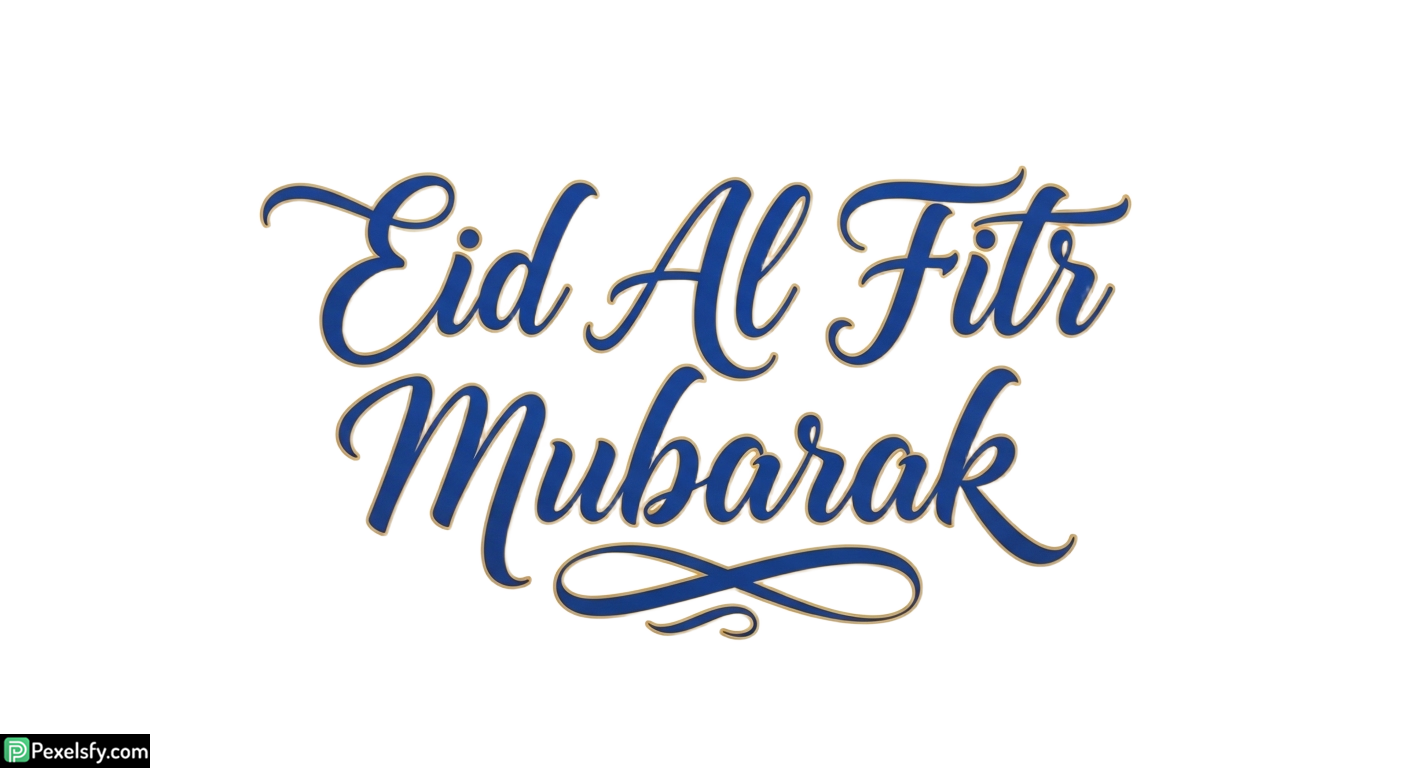 Eid Al Fitr Mubarak Calligraphy isolated on transparent background (128)