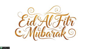 Eid Al Fitr Mubarak Calligraphy isolated on transparent background (130)