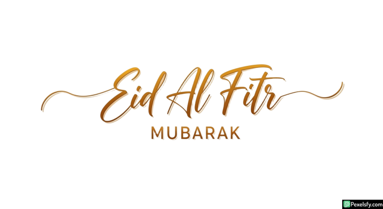 Eid Al Fitr Mubarak Calligraphy isolated on transparent background (133)