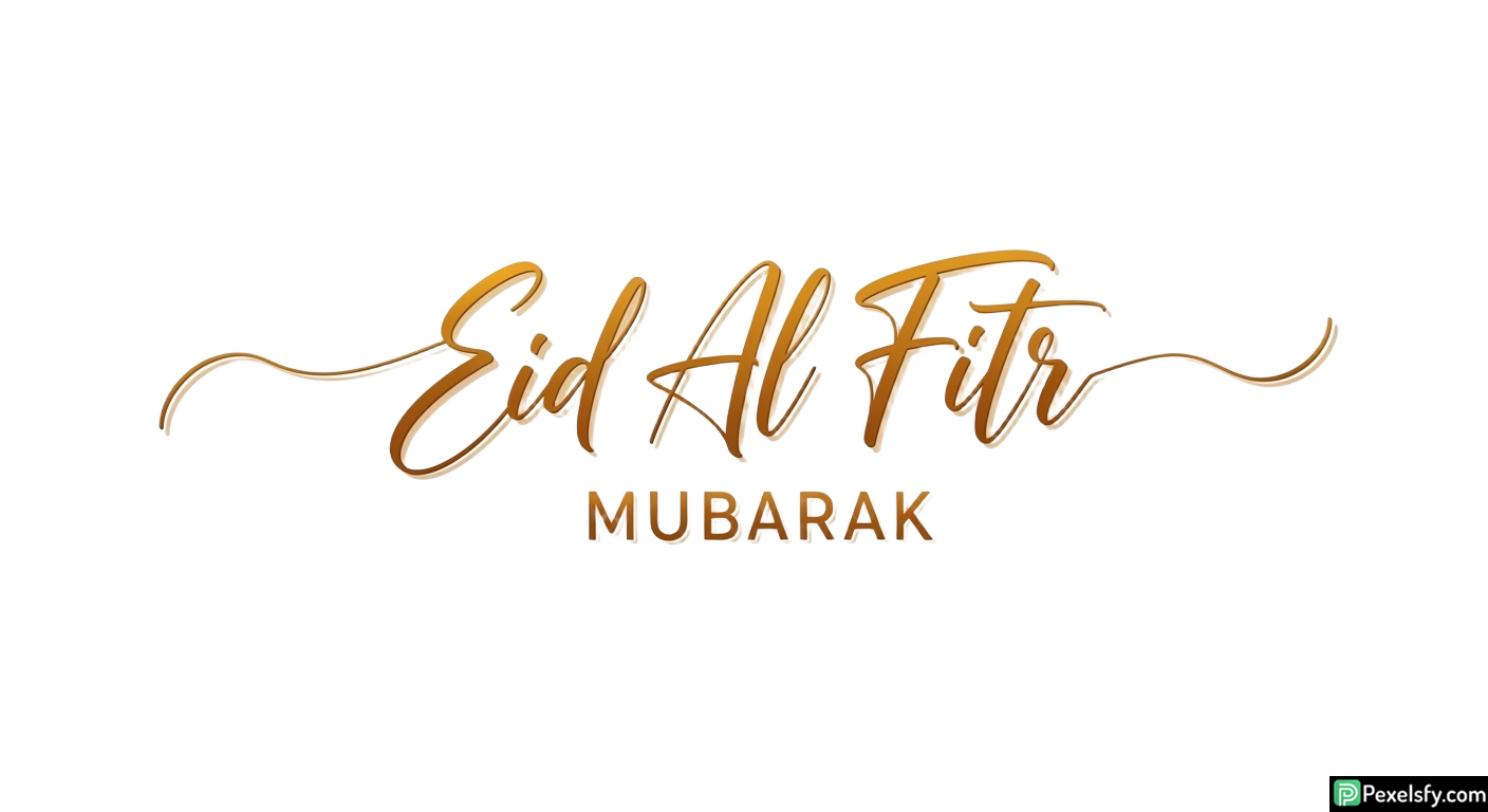 Eid Al Fitr Mubarak Calligraphy isolated on transparent background (133)