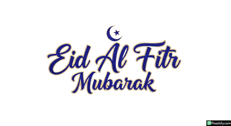 Eid Al Fitr Mubarak Calligraphy isolated on transparent background (135)