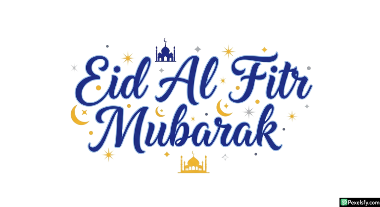 Eid Al Fitr Mubarak Calligraphy isolated on transparent background (137)