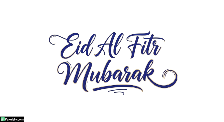Eid Al Fitr Mubarak Calligraphy isolated on transparent background (140)