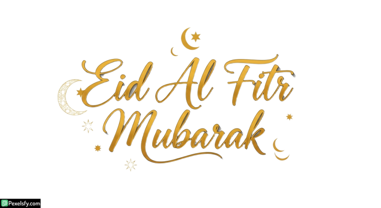 Eid Al Fitr Mubarak Calligraphy isolated on transparent background (141)