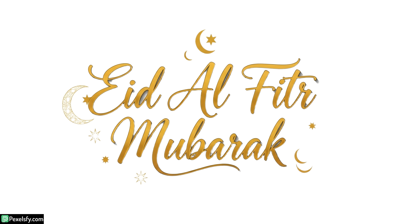 Eid Al Fitr Mubarak Calligraphy isolated on transparent background (141)