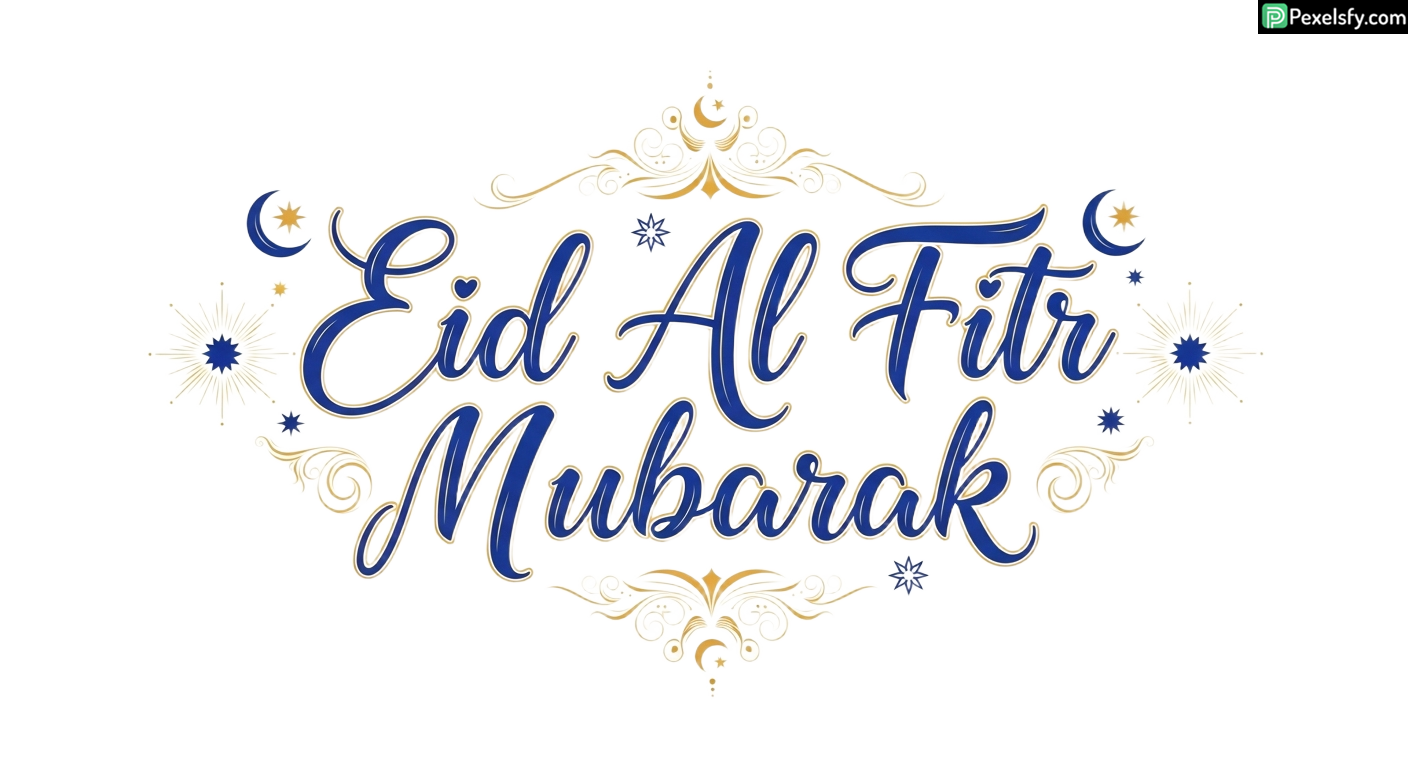Eid Al Fitr Mubarak Calligraphy isolated on transparent background (142)