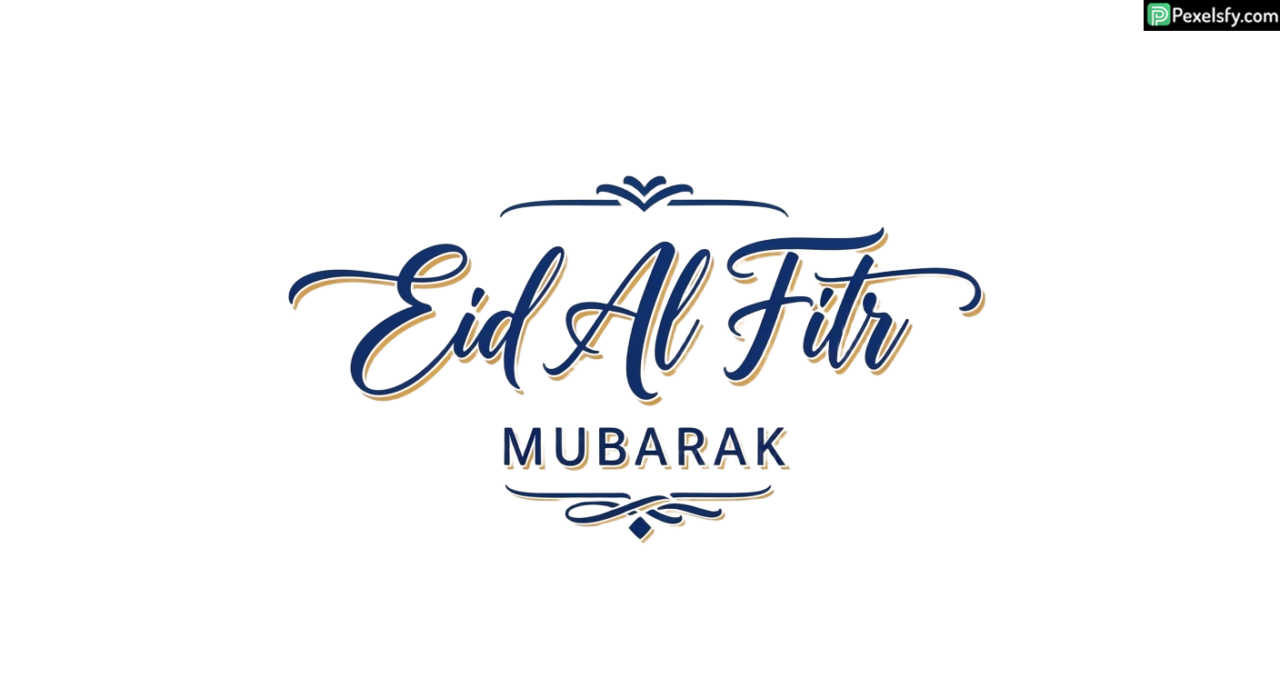 Eid Al Fitr Mubarak Calligraphy isolated on transparent background (147)
