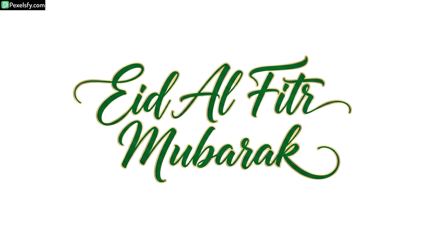 Eid Al Fitr Mubarak Calligraphy isolated on transparent background (15)