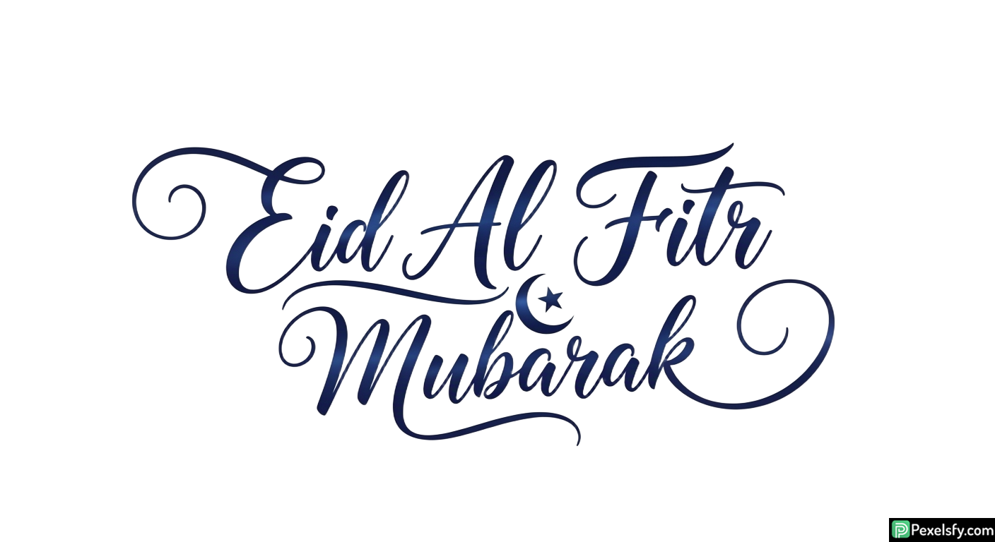 Eid Al Fitr Mubarak Calligraphy isolated on transparent background (17)