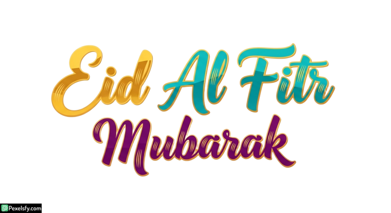 Eid Al Fitr Mubarak Calligraphy isolated on transparent background (19)