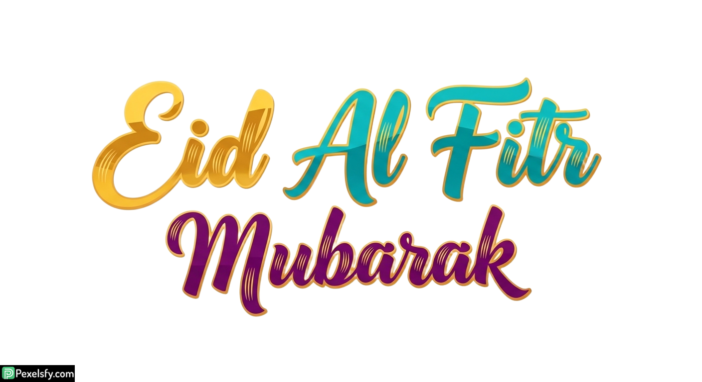 Eid Al Fitr Mubarak Calligraphy isolated on transparent background (19)