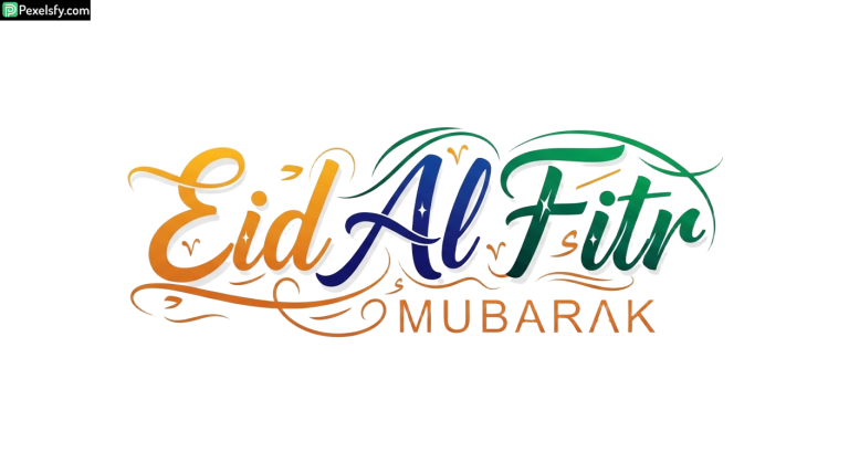 Eid Al Fitr Mubarak Calligraphy isolated on transparent background (2)