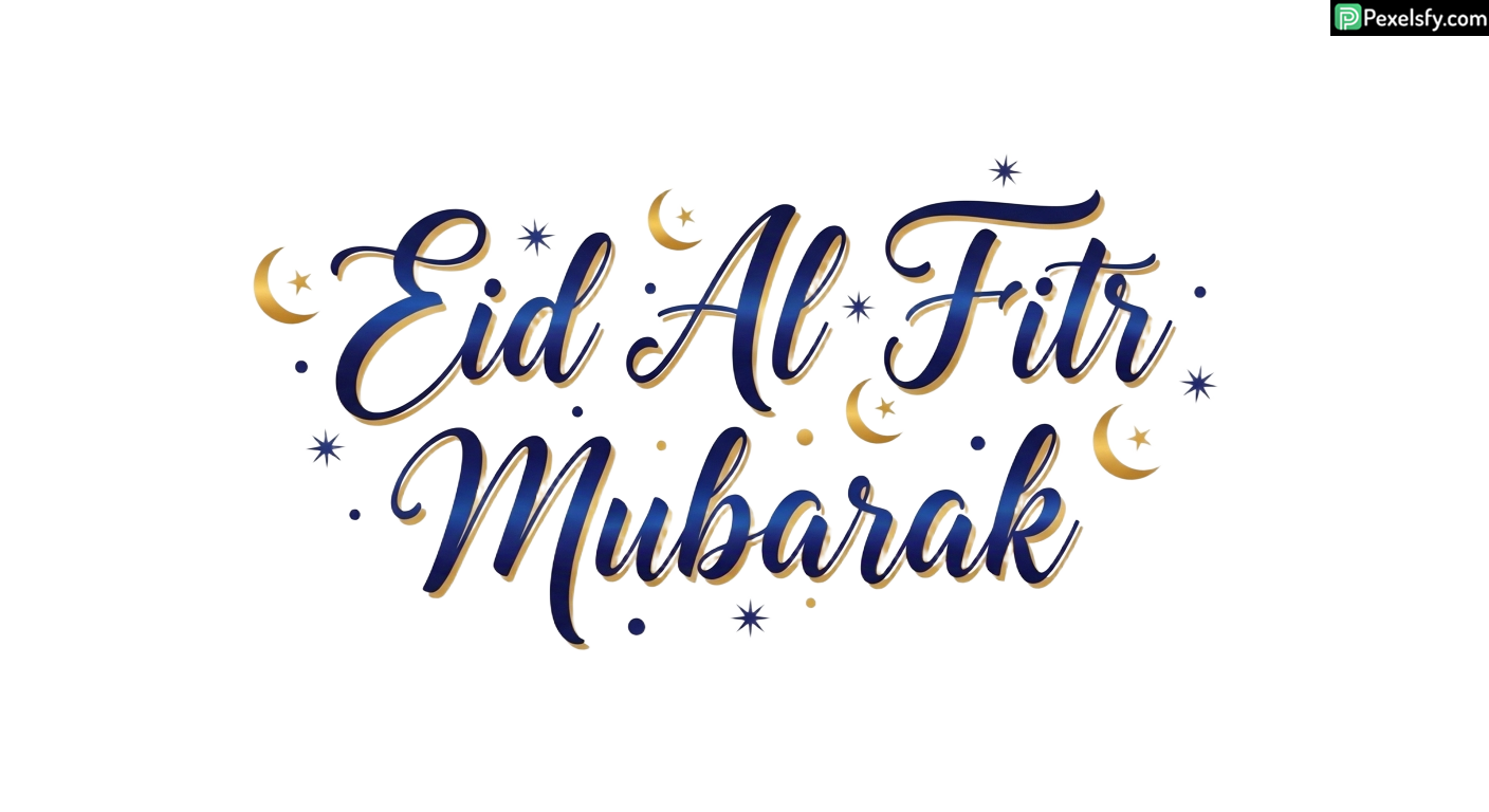 Eid Al Fitr Mubarak Calligraphy isolated on transparent background (3)