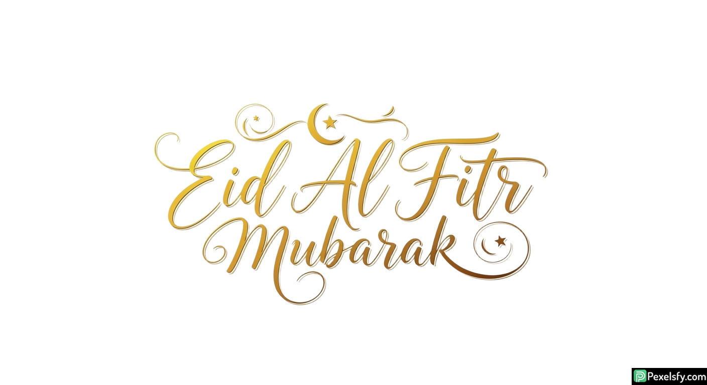 Eid Al Fitr Mubarak Calligraphy isolated on transparent background (35)