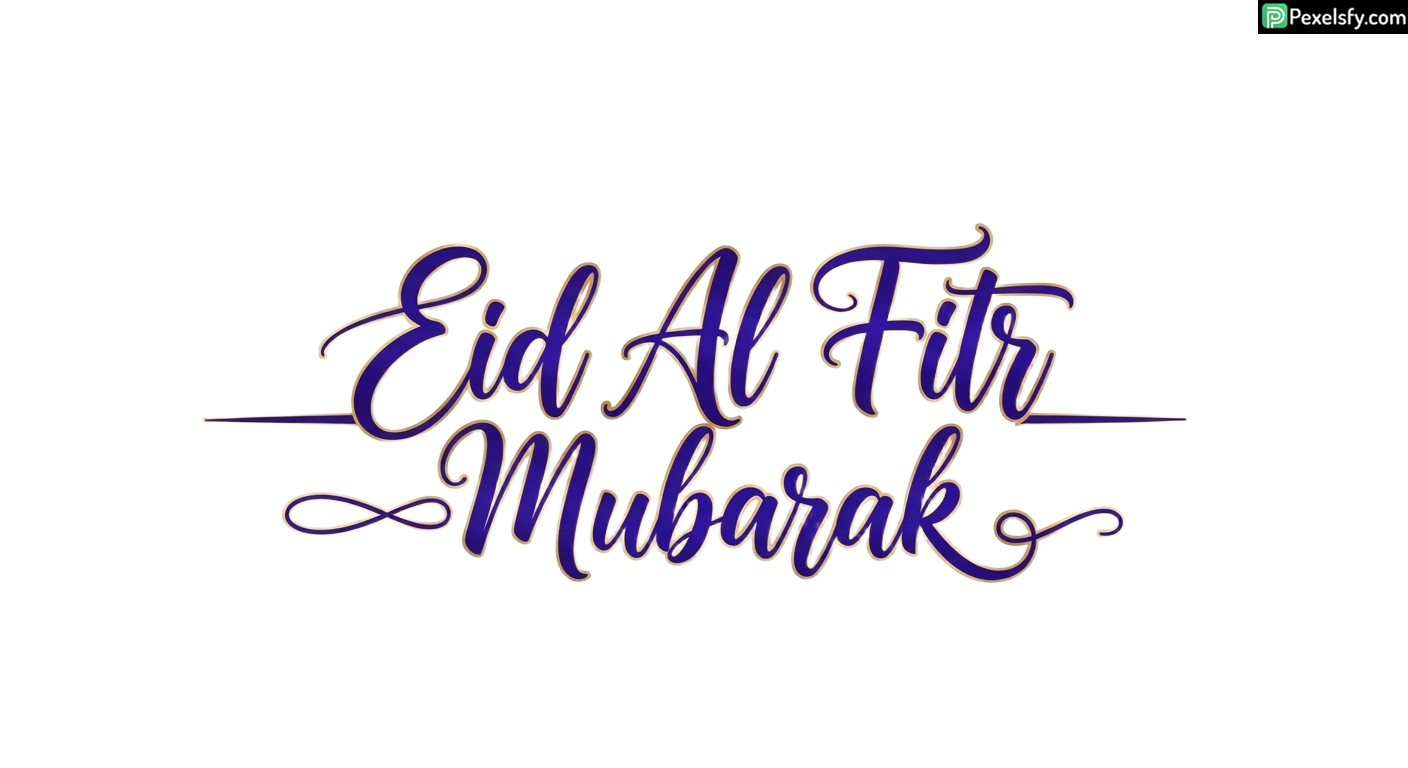 Eid Al Fitr Mubarak Calligraphy isolated on transparent background (37)