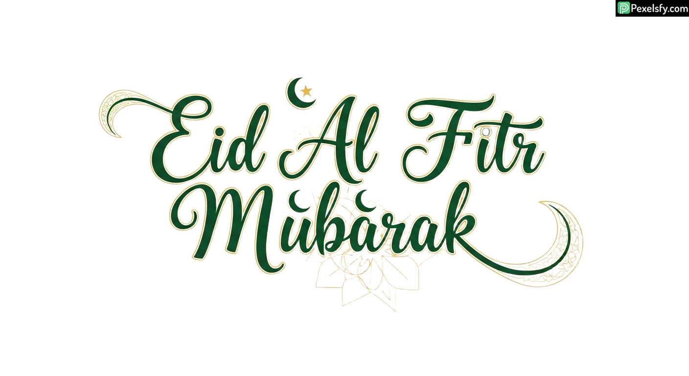 Eid Al Fitr Mubarak Calligraphy isolated on transparent background (38)