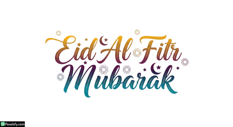 Eid Al Fitr Mubarak Calligraphy isolated on transparent background (4)