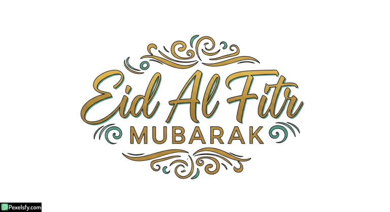 Eid Al Fitr Mubarak Calligraphy isolated on transparent background (40)